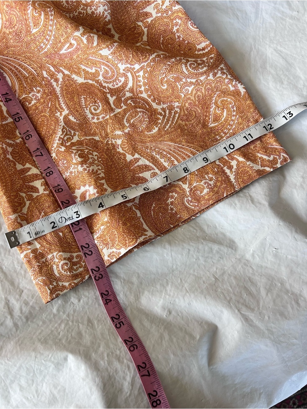 Sigrid Olsen Linen Blend Wide Leg Ankle Tie Pants M Rust Paisley NWOT - Picture 10 of 10